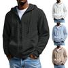 Мужской Спортивный Однотонный Узор Повседневный Худи с Капюшоном на Молнии Пальто