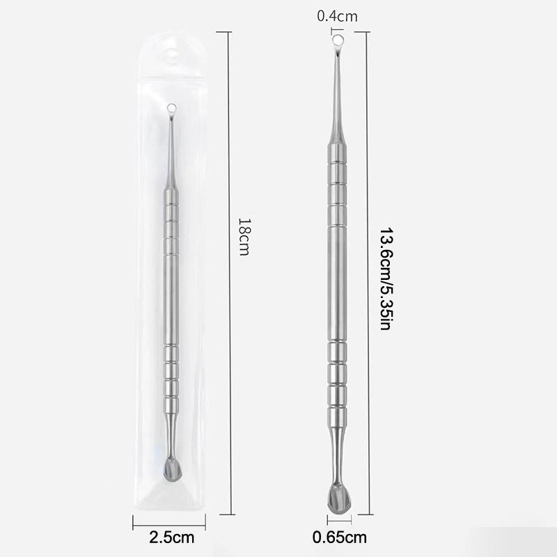Double-Headed Stainless Steel Cuticle Preposed Remover Nail Pusher Clean Dead Skin Circle Bevel Shovel Manicure Exfoliation Tool