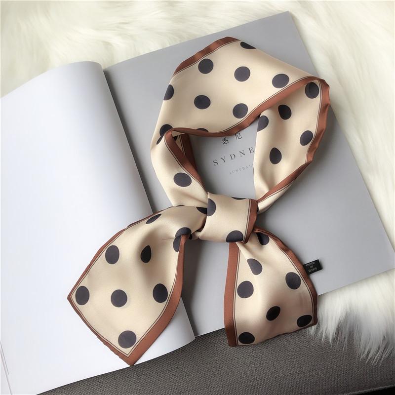 Print Flower Small Scarf For Women Handle Bag Ribbons Fashion Head Scarf Small Long Skinny Scarves Headbands