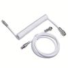 New Type C Coiled Cable USB Aviator Aviation Connector for Mechanical Gaming Keyboard Desktop PC Data Sync Charging Wire