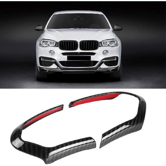 2Pcs Keenso Steering Wheel Cover Decoration Trim Frame Chrome/Carbon Fiber Optional for F20 F22 F30 F32 F10 F06 F15 F16(Carbon Fiber)