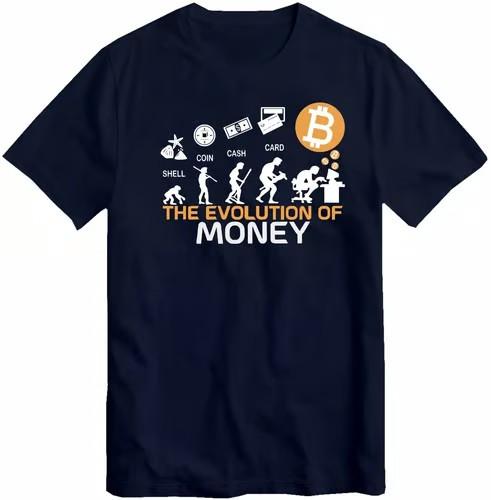 Эволюция денег Забавные футболки с Биткоином Криптовалютные монеты Криптовалюта Футболки S разноцветный