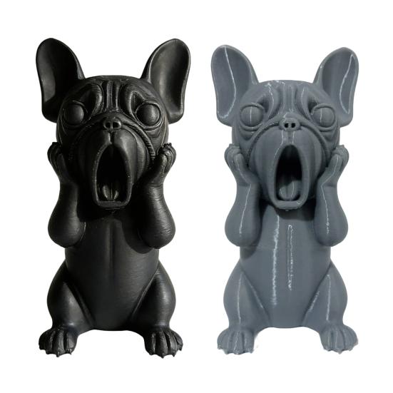 3D Printed French Bulldog Figurine Screaming Dog Decorative Sculpture Puppy Statue for Car