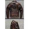 Chinesische Größe Herren schwere Motorradjacke aus natürlichem Rindsleder Oberschicht lässig Vintage Retro Moto Anzug Ledermantel Winter