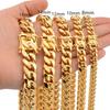 [Rockyu] Men's Stainless Steel Chain Necklace, Gold 18k Gold Plated Look, Curb Chain Necklace, Cool Hip Hop Style, Popular Accessory…