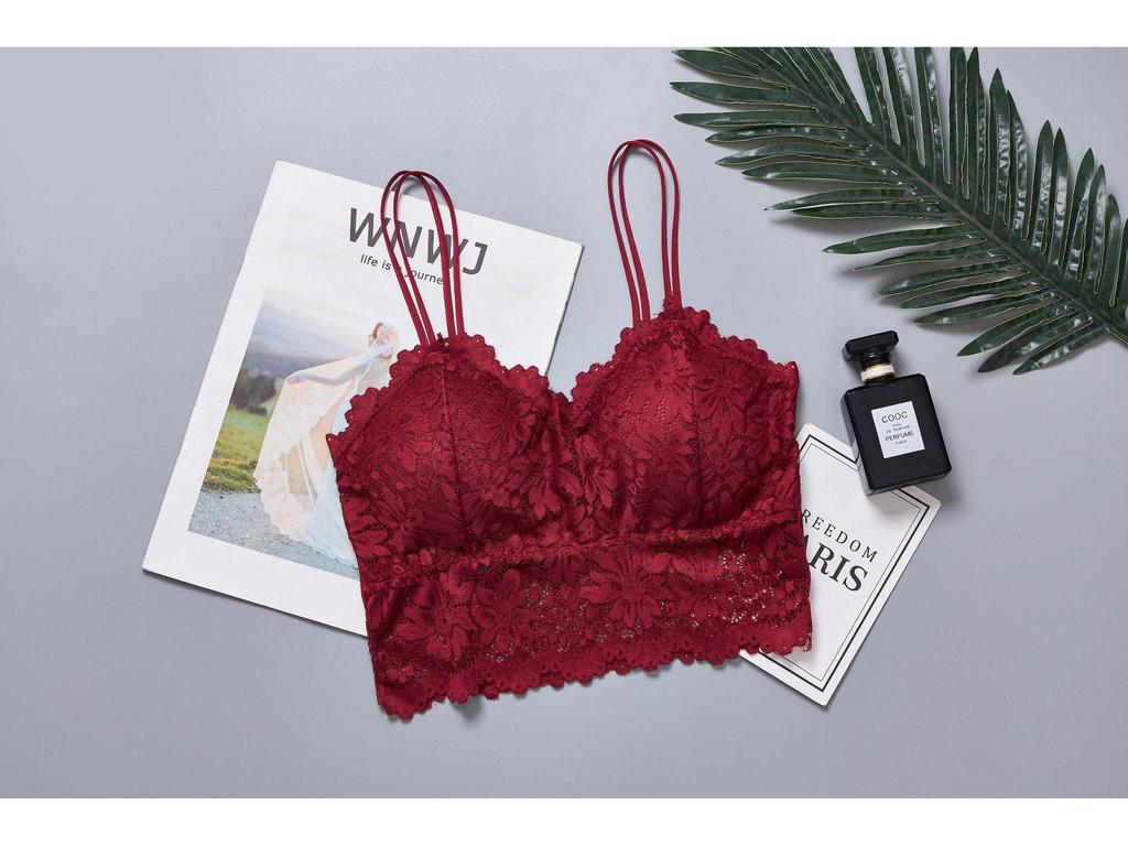 Plus Size Lace Strapless Bandeau Camisole with Chest Pads Anti-Exposure