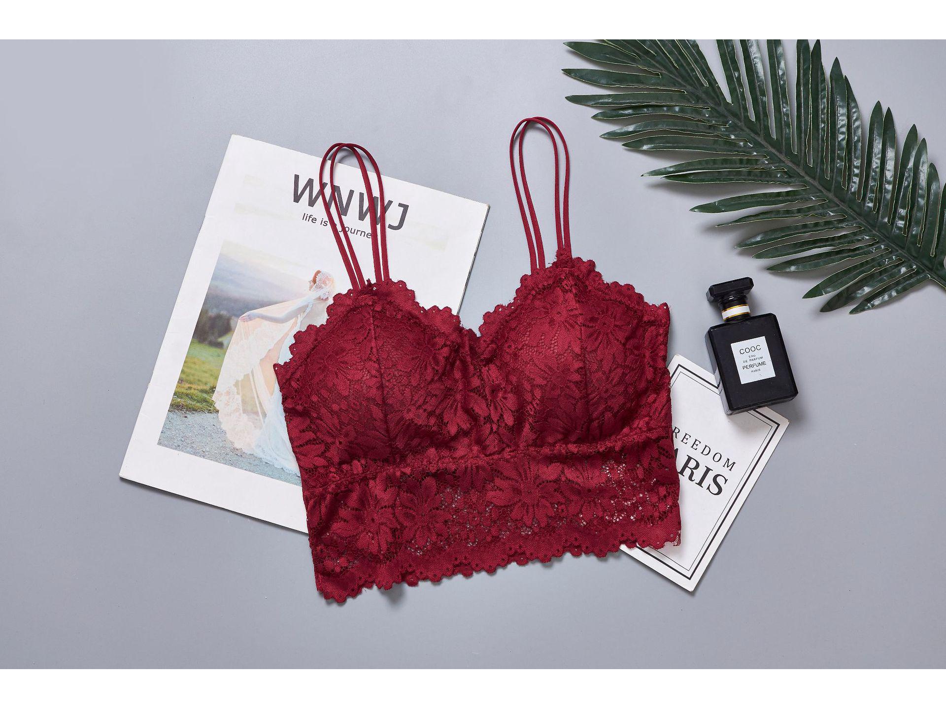 

Plus Size Lace Strapless Bandeau Camisole with Chest Pads Anti-Exposure XL