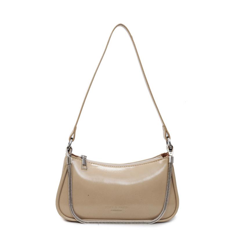 

Ретро тренд сумка подмышку женская 2025 лето новая однотонная универсальная сумка через плечо на цепочке, сумка-мессенджер, сумка-пельмень для поездок 23*6*12 хаки