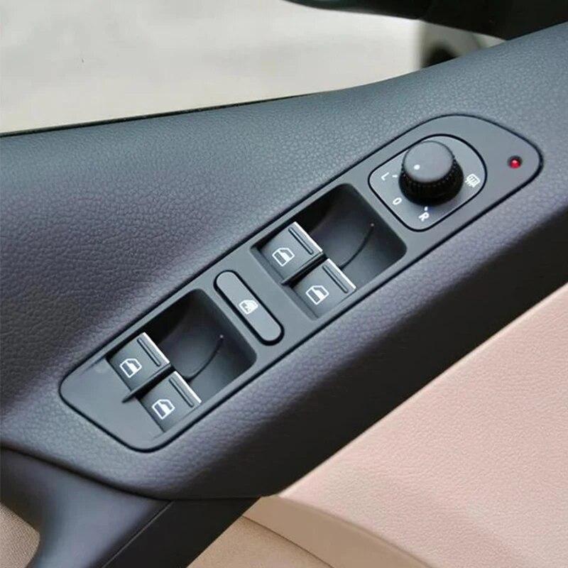 7 Stück für Volkswagen VW Tiguan MK2 2017 – ABS-Chrom-Fensterheber-Knopf-Schalter-Knopf-Abdeckungs-Zubehör