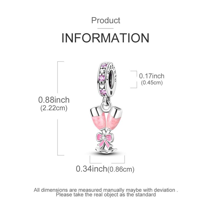 Fit Original Copper Charms Beads Bottle Perfume Pink Charms For Women Fine Diy Birthday Jewelry Gifts