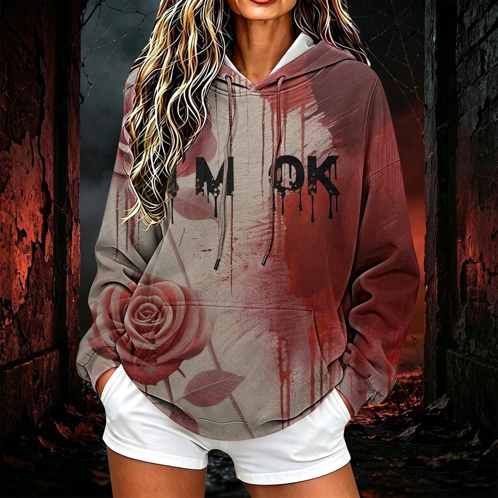 Women's Fashion Hooded Long Sleeve Sweatshirt
