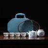 Hand-painted Exquisite Porcelain Octagonal Bamboo Tea Set in Gift Box - Perfect Souvenir for Company Annual Meetings and Outdoor Gatherings