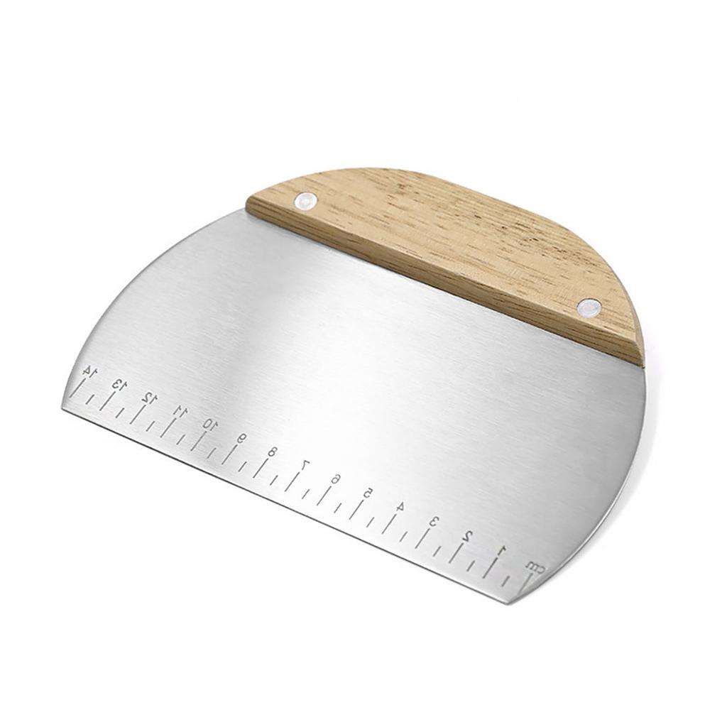 Stainless Steel Flour Dough Scraper Anti-Wear Material with Measuring Scale Design Suitable for Cake Pizza Bread