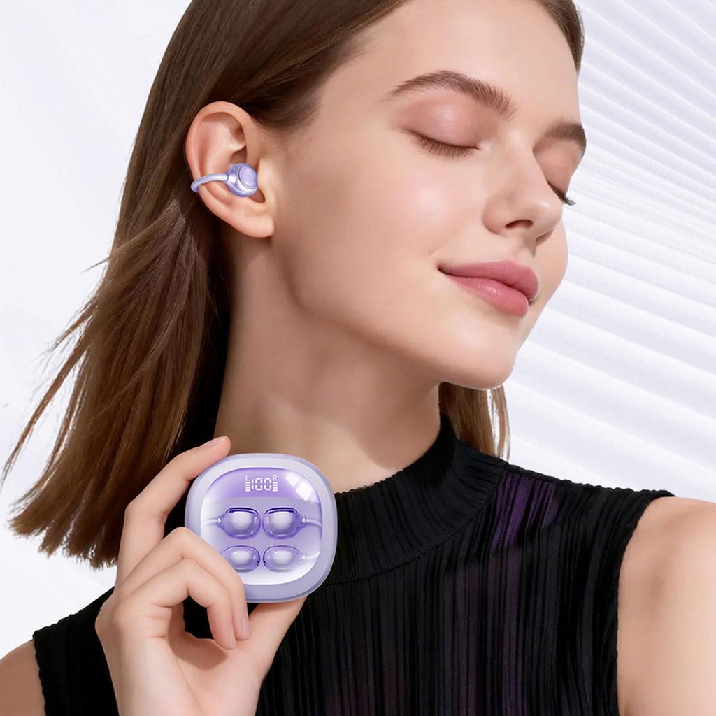 Clip On Earbuds Low Latency Lightweight Comfort Wireless   V6.0 Earphones   Battery Life