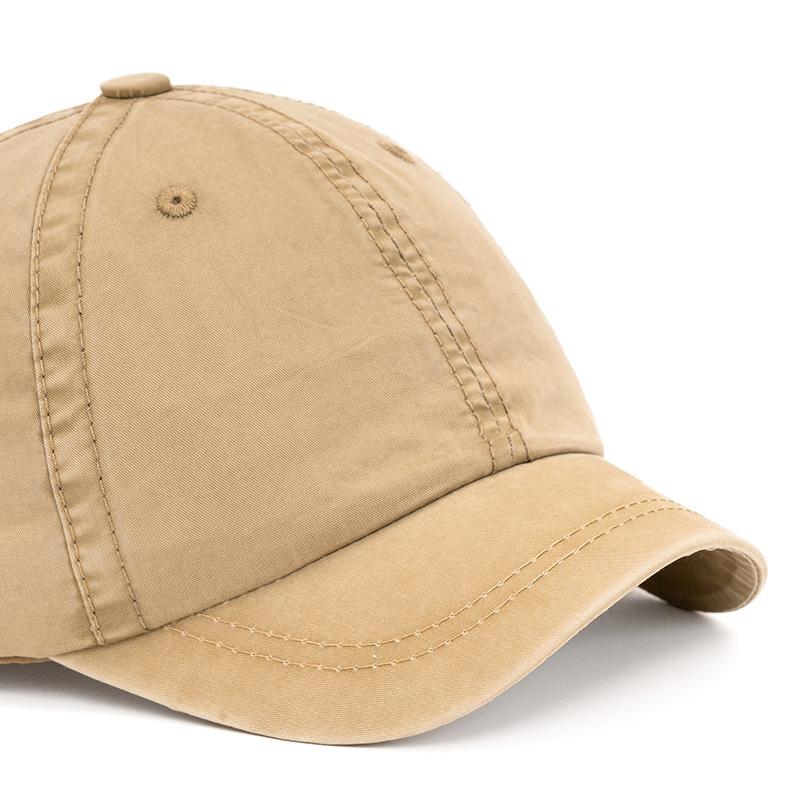 Summer Short Brim Baseball Cap Retro Solid Color Cotton Cap Men Sun Hat