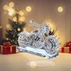Faux Kristall Acryl Motorrad Ornament 2D Flach Klar Motorrad Tischschild mit Sockel Heim Büro Schreibtisch Bücherregal Dekoration
