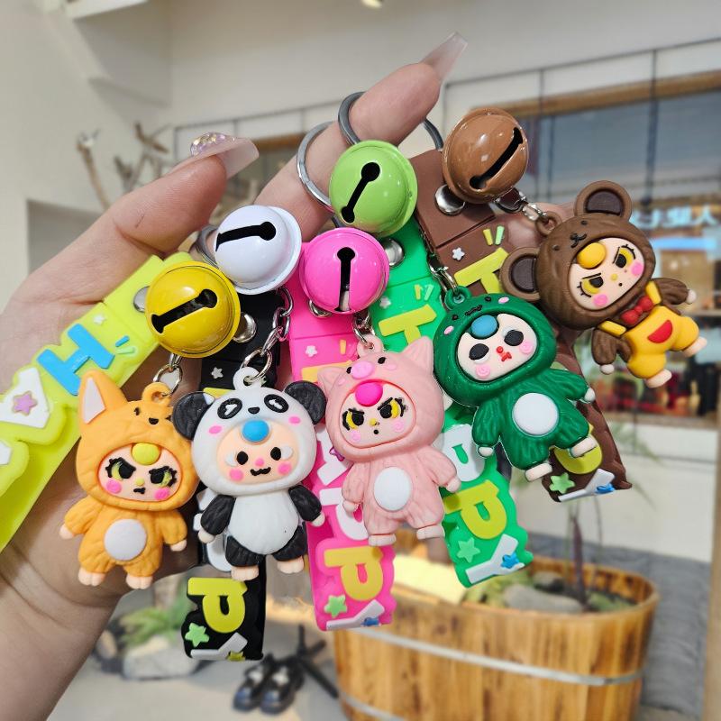 Internet-Berühmtheit Cartoon-Puppe Schlüsselanhänger Taschenanhänger Studentenanhänger Niedlicher PVC-Schlüsselanhänger Paar Auto Schmuck