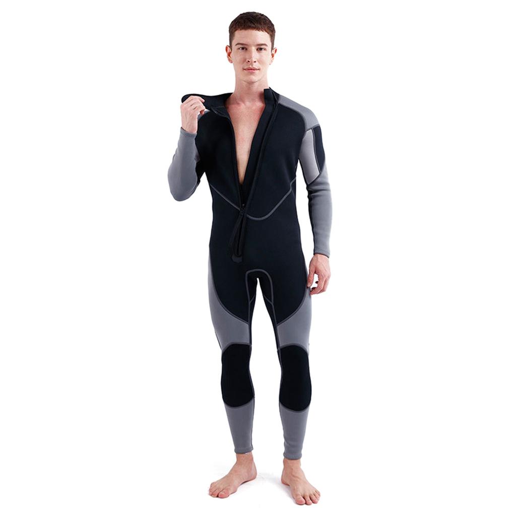 3mm Neoprene Wetsuit for Men Front Zip Full Body Diving Suit for Snorkeling Surfing Scuba Diving Swimming