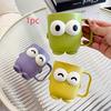Cute Cartoon Mouthwash Cup, Plastic Toothbrush Holder with Handle, Bathroom Cup, Home Kitchen Bathroom Additions