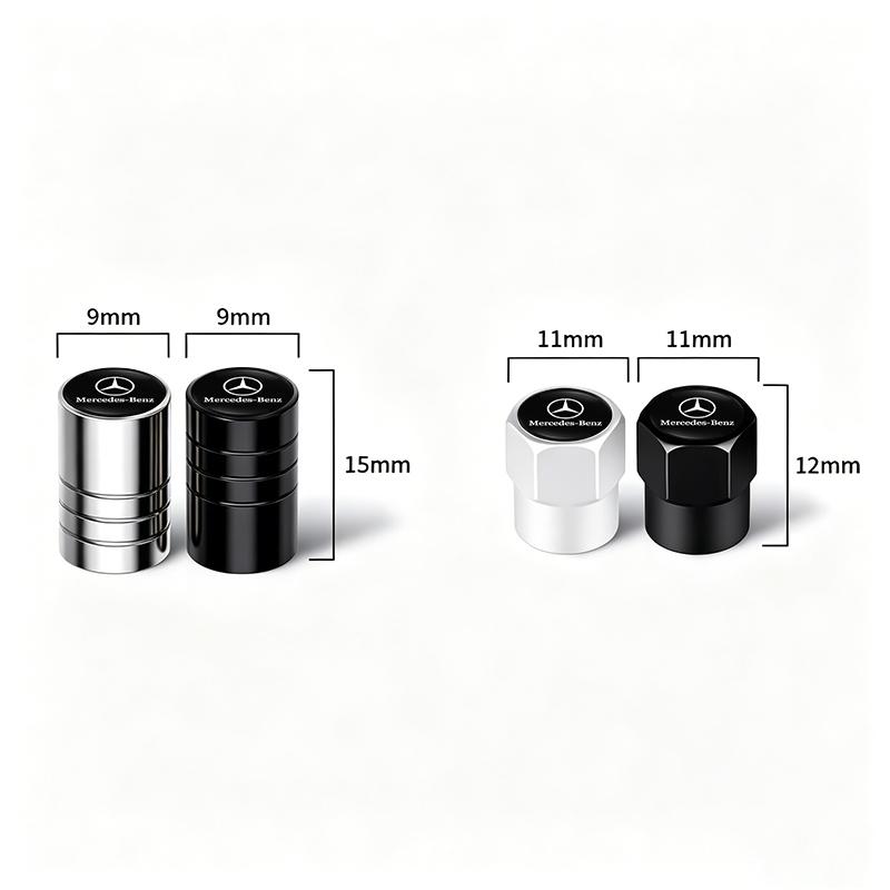 WAM3   4Pcs Car Tire Valve Cover Aluminum Alloy Car Wheel Tire Valve Caps For Mercedes Benz W210 W176 AMG CLS CLE CLA GLA GLB GLS Class