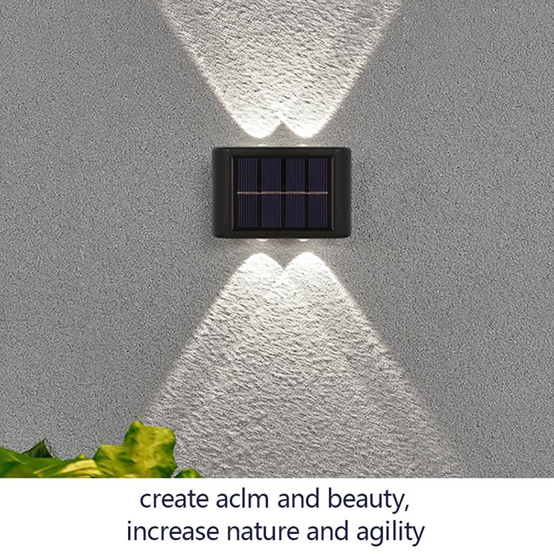 LED Solar Gartenleuchte für Außen Solar Wandleuchte Auf und Ab Leuchtend Wasserdicht Solarbetrieben Wandfluter Licht Hof Straßen Dekor