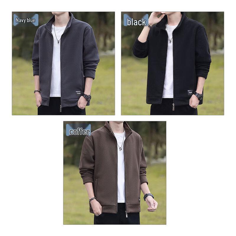 MIIOW Men's Thickened Fleece Stand Collar Jacket