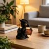 Drachenfigur Niedlicher Kleiner Drache liest Buch Statue Mini geflügelter Drache Skulptur für Schreibtisch Bücherregal Dekoration