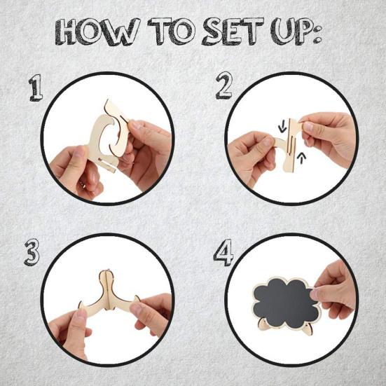 Mini Tablica Kredowa ze Stojakiem Wielokrotnego Użytku Mała Tablica Ozdoba Zmazywalna Drewniana Tablica na Wiadomości Znak Dekoracja na Biurko