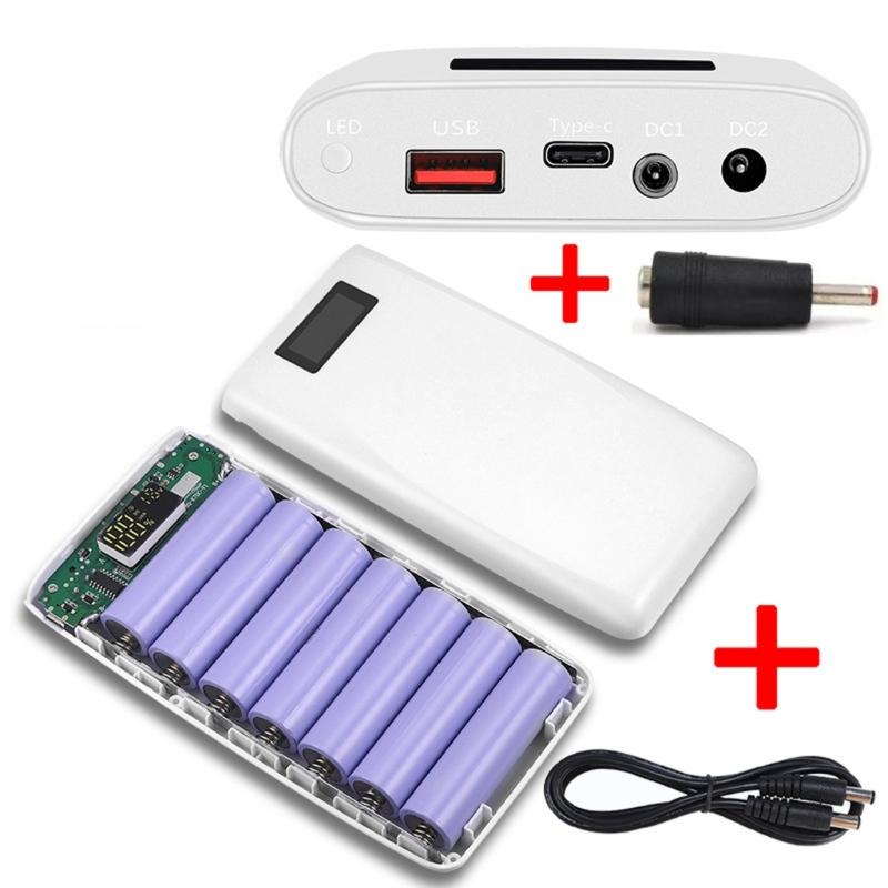 7Slot 18650 Battery Case Adjustable Voltage 7pcs 18650 Battery Holder Shell For Outdoor Camping Electronic Devices