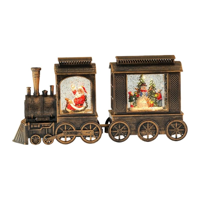 

Water Filled Christmas Train Ornament Musical Light Up Christmas Locomotive Decoration For Children Rooms