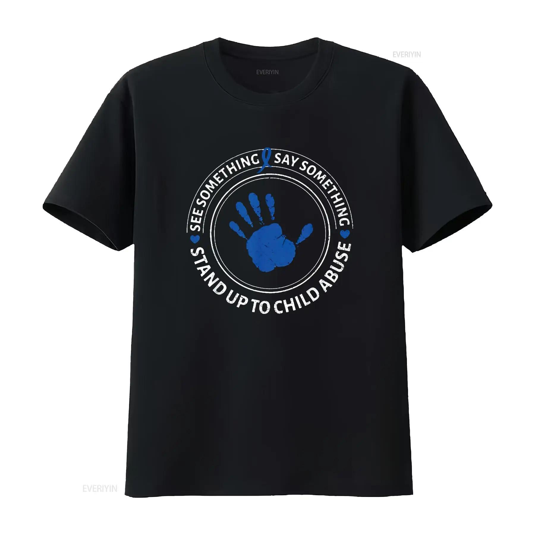 

See Something Say Child Abuse Awareness Ribbon Womens T Shirt Vintage Washed Comfortable Casual Graphic Top For Everyday Wear... 5XL різнокольоровий