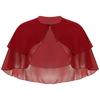 Women Elegant Pure Color Chiffon Shawl Cape Ruffle 2-Layer Chiffon Wraps Bolero Dress Accessory for Party Wedding