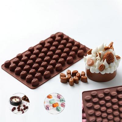 55 Mulden Mini Kaffeebohnen Schokolade Silikonform Zuckerhandwerk Fondant Süßigkeitenform Kuchendekoration Backen Gebäckwerkzeuge Heißer Verkauf