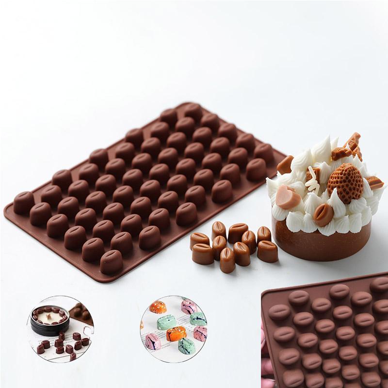 55 Cavity Mini Coffee Beans Chocolate Silicone Mould Sugar Craft Fondant Candy Mold Cake Decorating Baking Pastry Tools Hot Sale