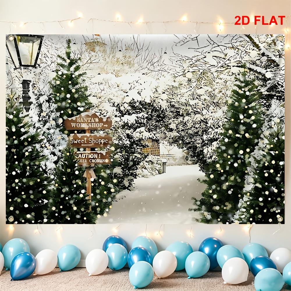 1Pcs Winter Wonderland Snowy Pine Lamp Decoration Background Winter Backdrop For Photo Studio Photo Booth Party