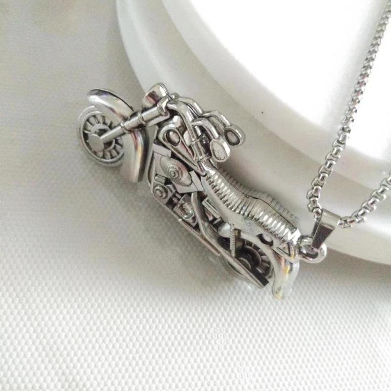 Retro Motorcycle Motorcycle Necklace Trendy Male Punk Ins Student Harley Motorcycle Versatile Pendant New Style