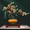 Aris & Juno Hand-Painted Copper Money Tree Sculpture, Traditional Chinese Wealth & Prosperity Symbol Statue, Feng Shui Office Desk Home Living Room