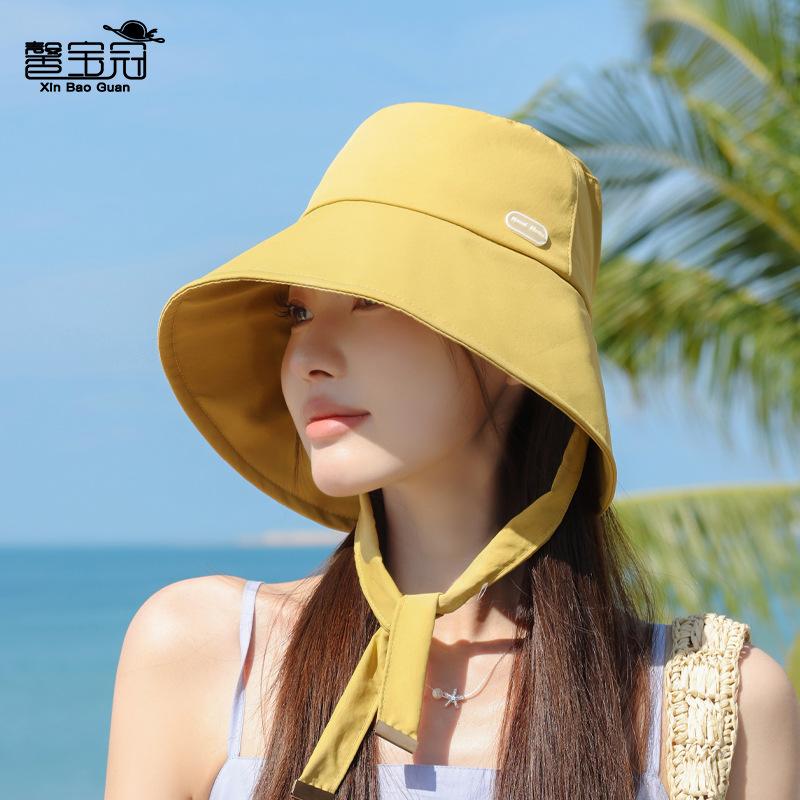 Summer casual versatile sun hat children outdoor cycling face cover sun hat surrounded by big eaves show face small bucket hat