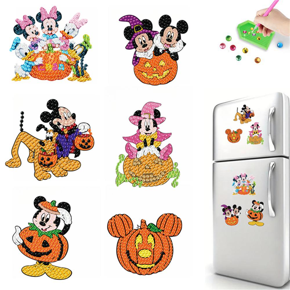 

6pcs/Set Scary Pumpkin Series Diamond Painting Magnets for Refrigerator Diamond Art Fridge Magnets for Adults Diamond Art Refrigerator Magnets Kits