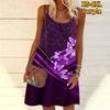 Women Flower Butterfly In Music Score Printed Mini Dress Sleeveless Party Dress Summer Beach Dress Sundress