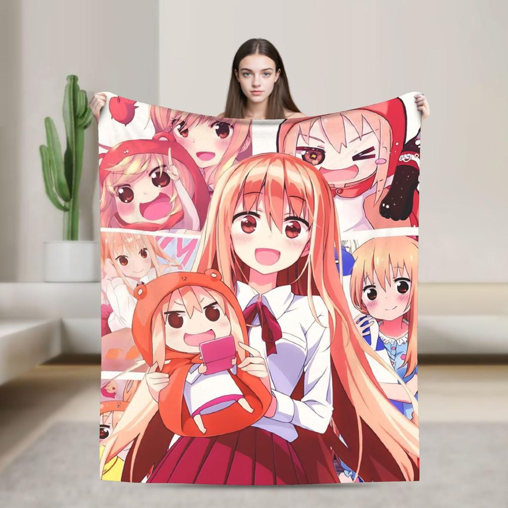 Himouto Umaru Chan Anime Flannel Blankets Super Soft Throw Blanket for Couch Chair Street Trend Bedspread Sofa Bed Cover