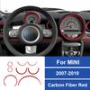Car Interior Speedometer Radio Air Vents Panel Real Carbon Fiber Sticker For Mini Cooper R56 R55 R57 2007-2010 Accessories Set