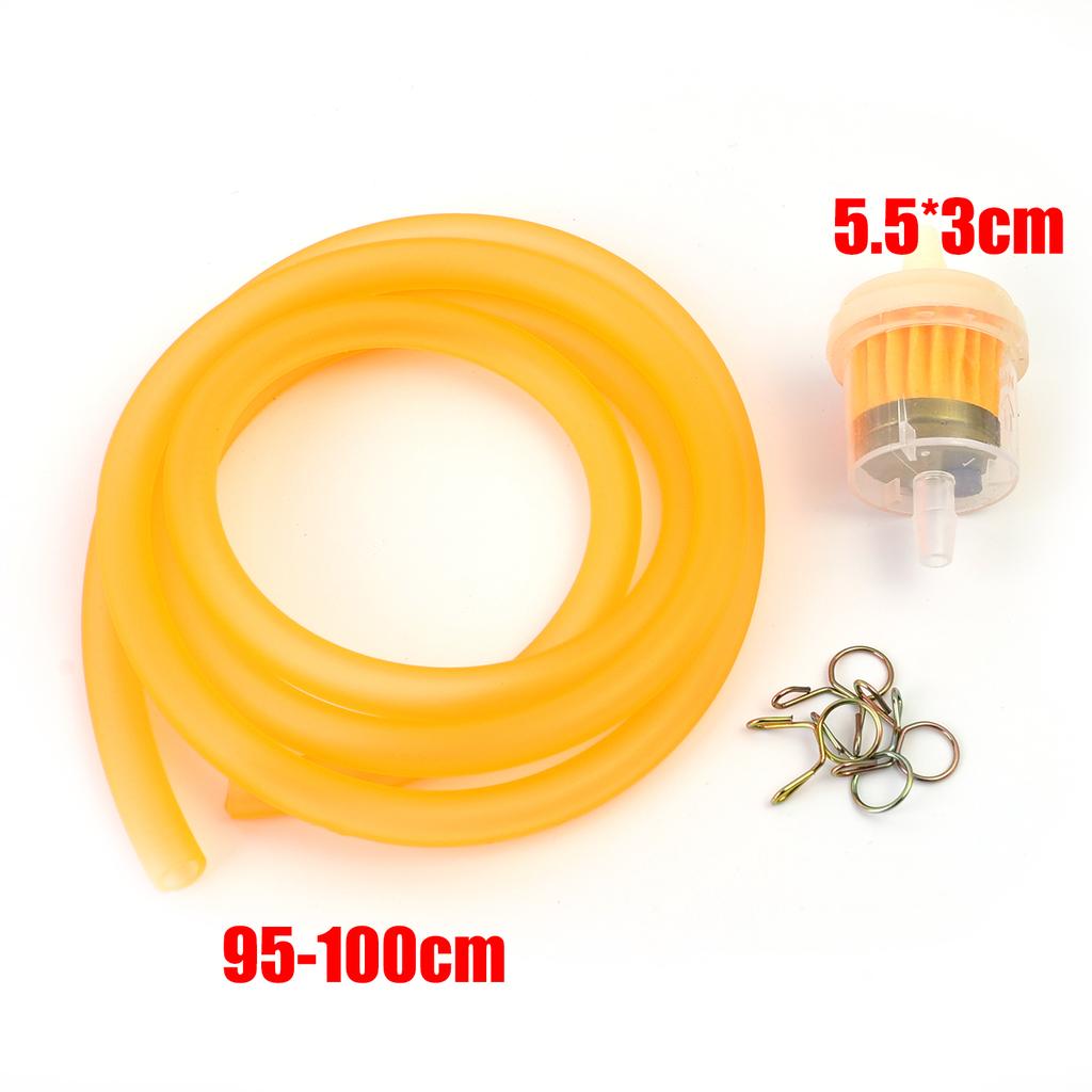 Motorcycle Inline Fuel Filter with Rubber Hose Replacement for Motorcycle Fuel System Cleaner Scooter Dirt Bike ATV Fuel Filter