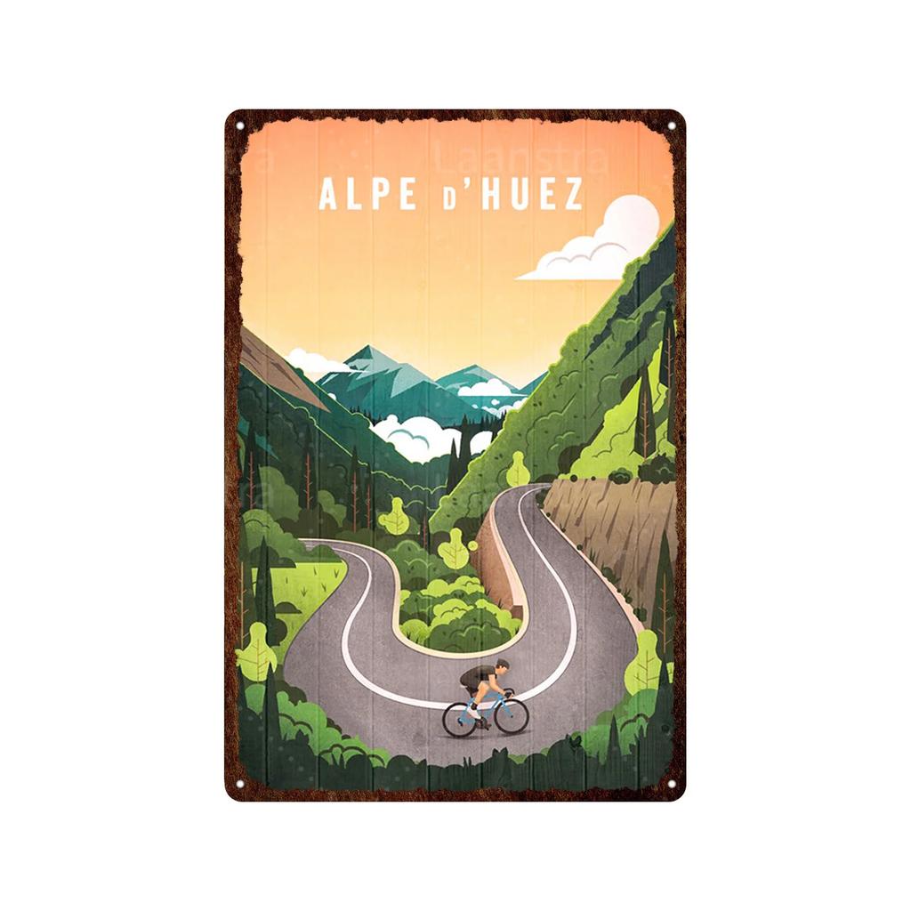 Mountain Bike Vintage Poster Landscape Metal Plate Plaque Wall Decor Iron Retro Posters Man Cave Bar Club Decoration Artwork