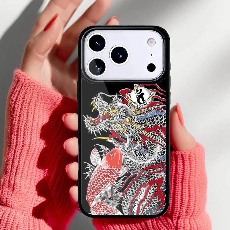 Starodávný japonský drak Pouzdro na telefon pro iPhone 17 16 15 14 13 Pro Max Zadní kryt pro 12 11 Pro Coque