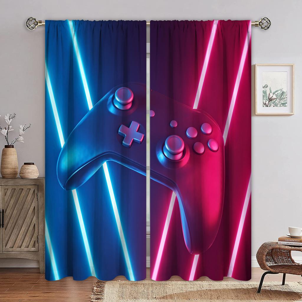 Ready-made Gamepad Game Controller For Video Games And 3D Digital Printing Bedroom Living Room Window Curtains 2 Panels