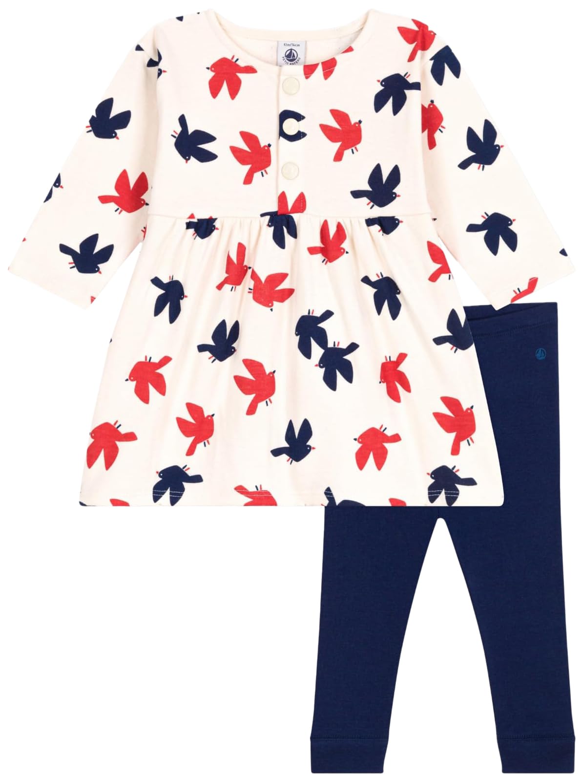 

Dress Leggings Set A0CUZ Milky 18 months 81cm [Petit Bateau] + White/Multicolor