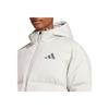 adidas FW24 Podstawowa Seria Puchowa Wodoodporna Sportowa Casualowa Bawełniana Kurtka z Kapturem Męska Kurtka Jasnoszara JG5941