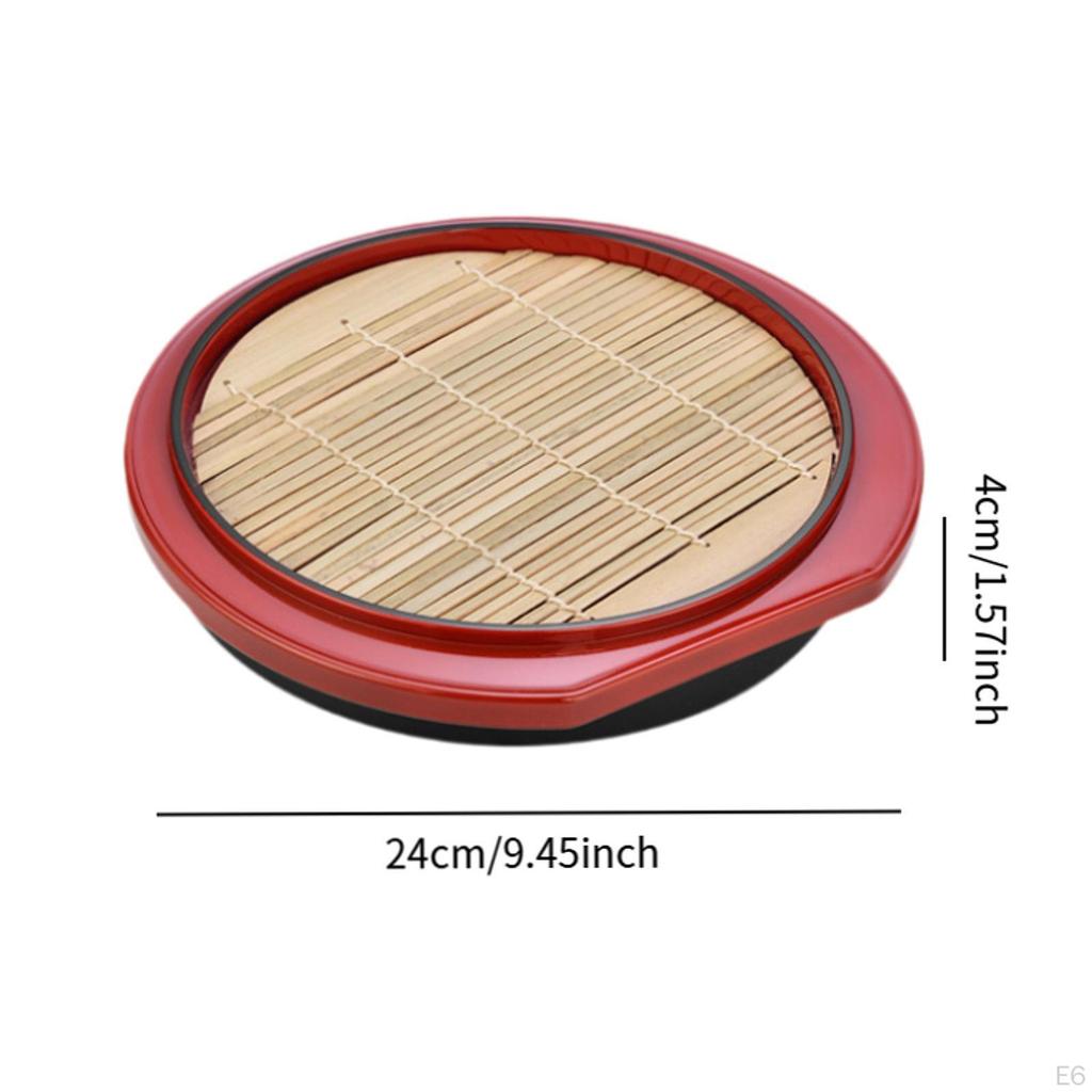 Soba Noodle Plate Cold Serving Dish Food Snack Appetizer Tray Kitchen with Drain Mat