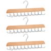Wood Belt Rack Hanger Set Multipurpose Clothes Underwear Tie Belt Hanger 13 Hook Space Saving Wardrobe Organizer